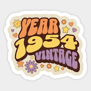 year 1954 vintage, 70th birthday, 1954, vintage, turning 70, awsome 70th, birthday gift, best year Sticker